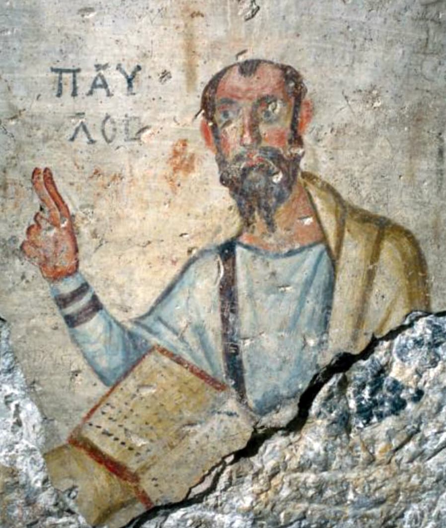Fresco of Saint Paul at the cave of Saint Paul at Ephesus