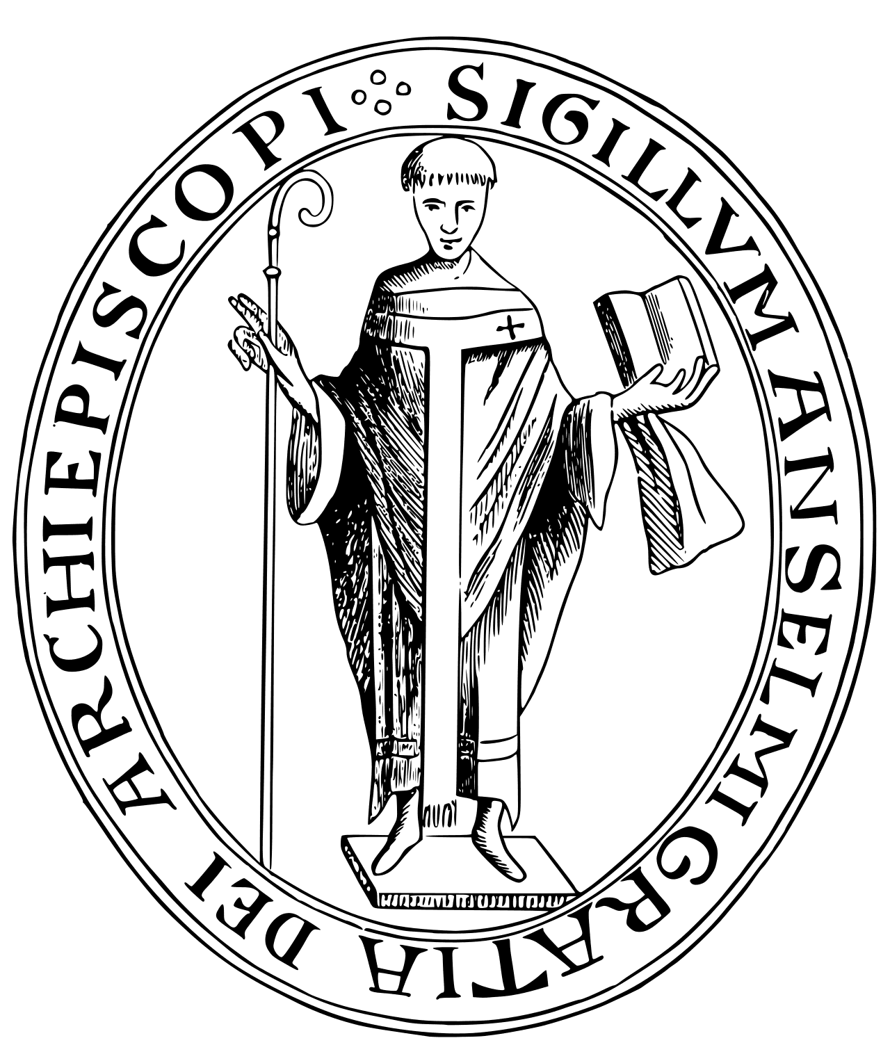 the seal of Anselm of Canterbury , from A. P. Stanely 's Historical Memorials of Canterbury .