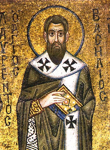 St. Basil the Great. Mosaic, Kiev Hagia Sophia, XI century.