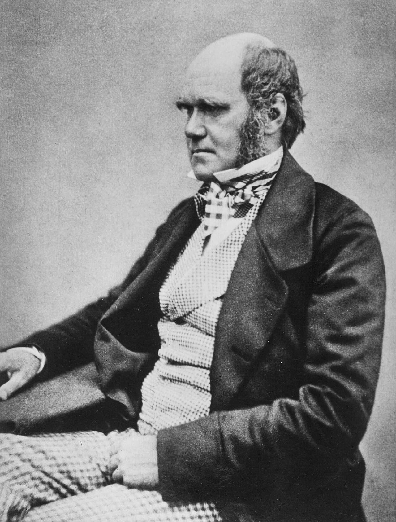 Photograph of Charles Darwin; the frontispiece of Francis Darwin 's The Life and Letters of Charles Darwin (1887) has the caption "From a Photograph (1854?) by Messrs.