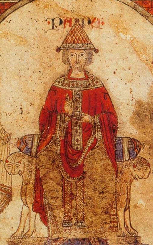 Exultet Rolls of Southern Italy, detail of Pope Gregory VII