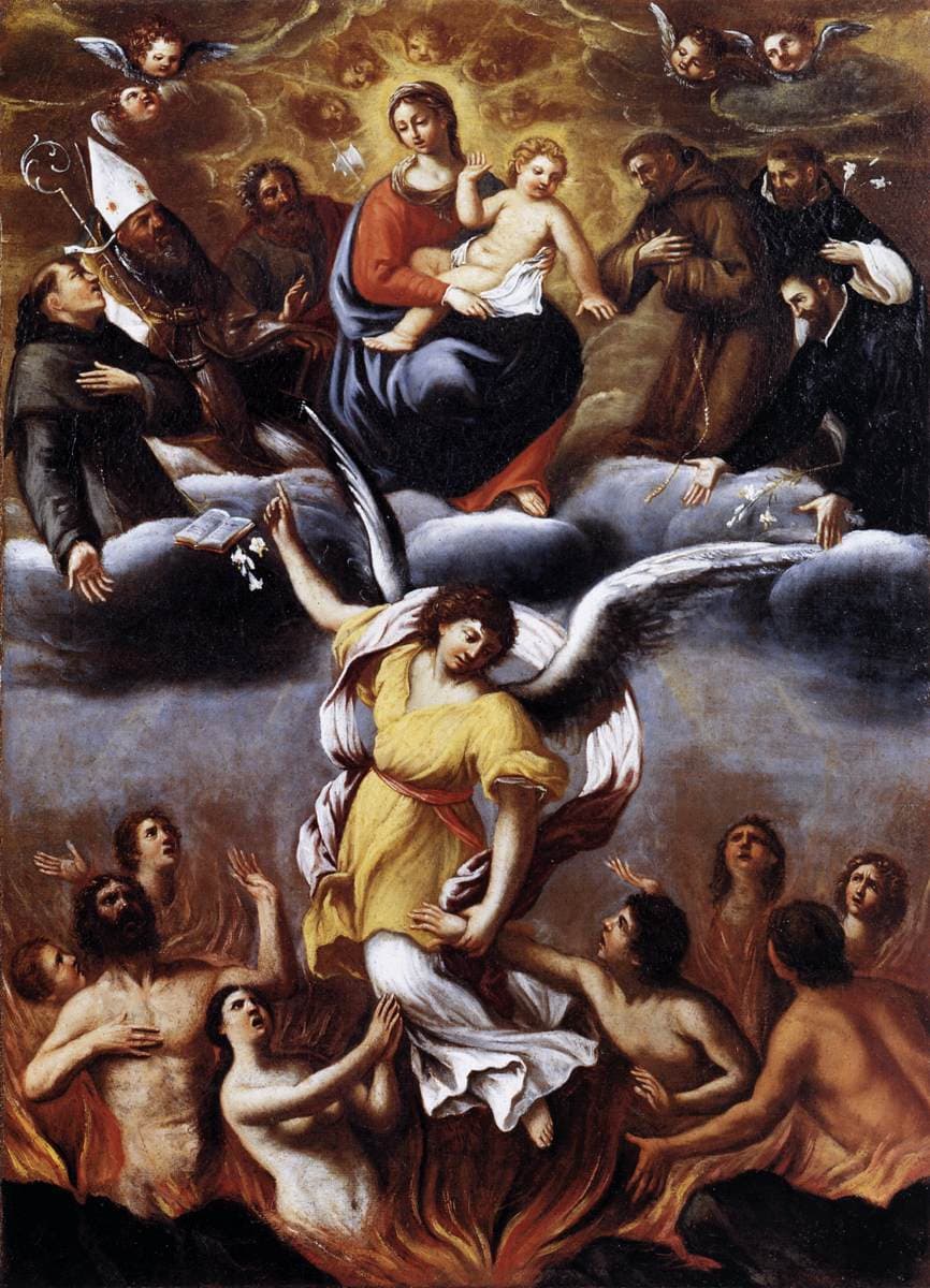 An Angel Frees the Souls of Purgatory, illustrating Jacques Le Goff's 12th century
