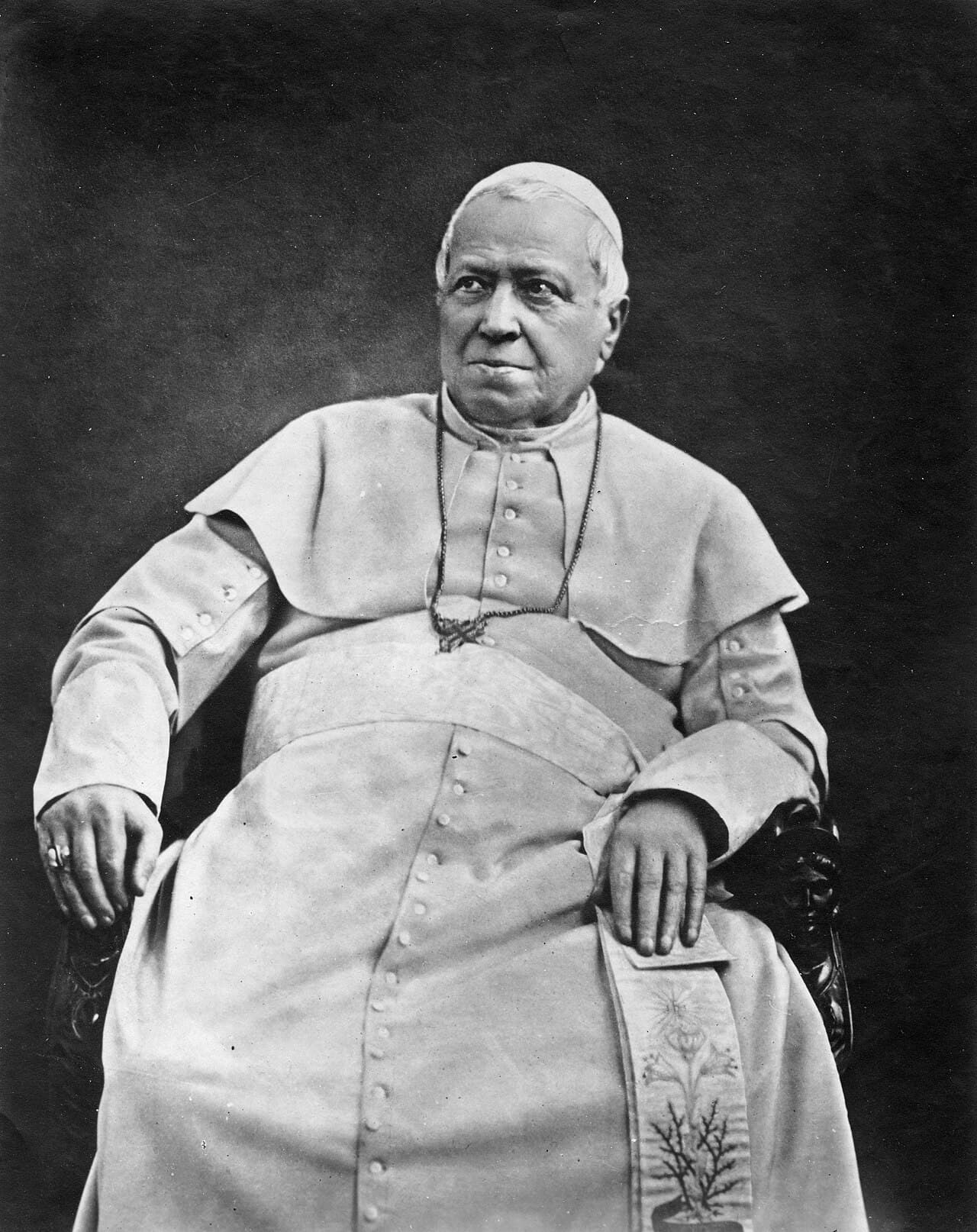 Papa Pio IX fotografato da Adolphe Braun in commemorazione dell'83° compleanno di Sua Santità