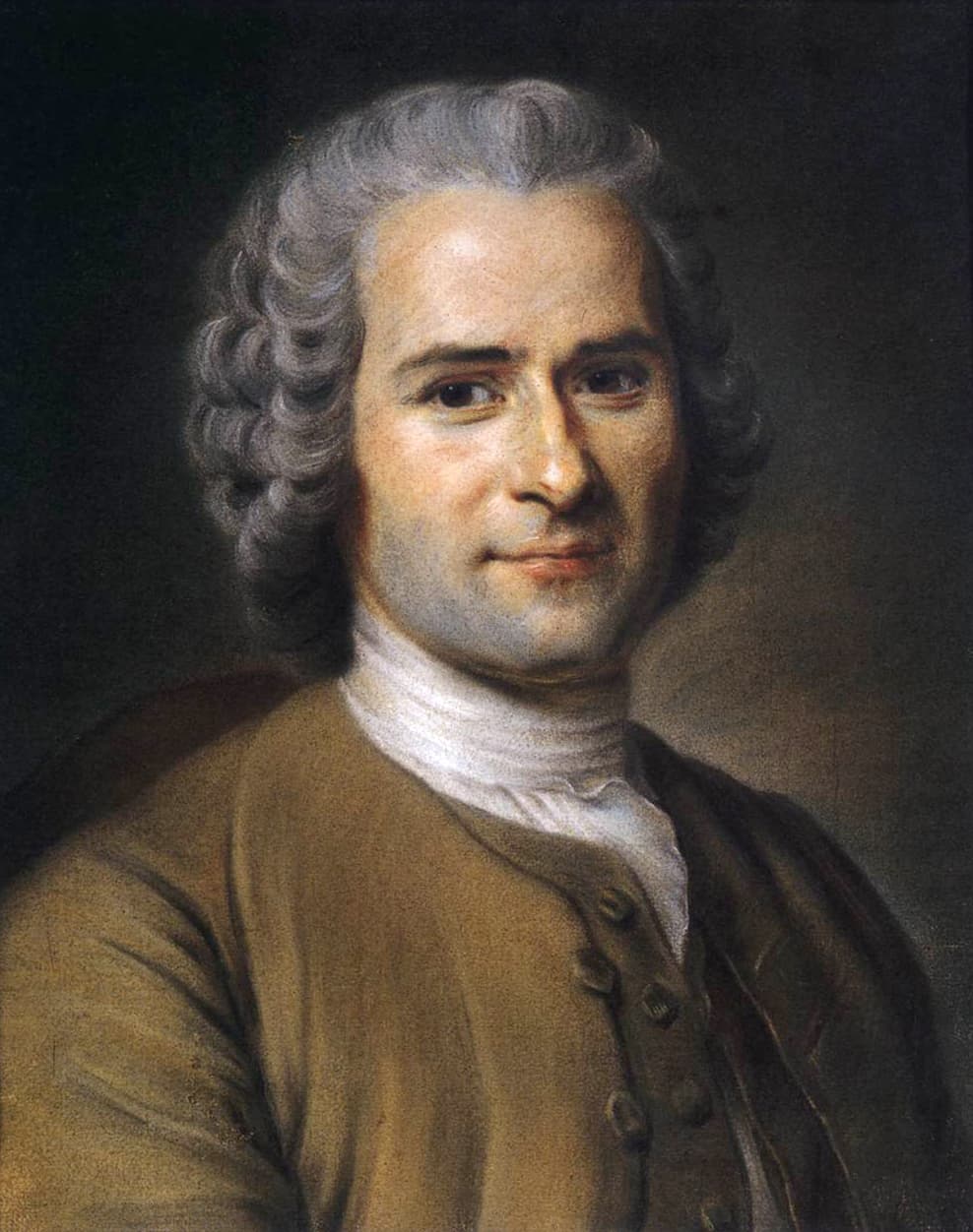 Maurice Quentin de La Tour - Portrait of Jean-Jacques Rousseau - adjusted, illustrating Rousseau