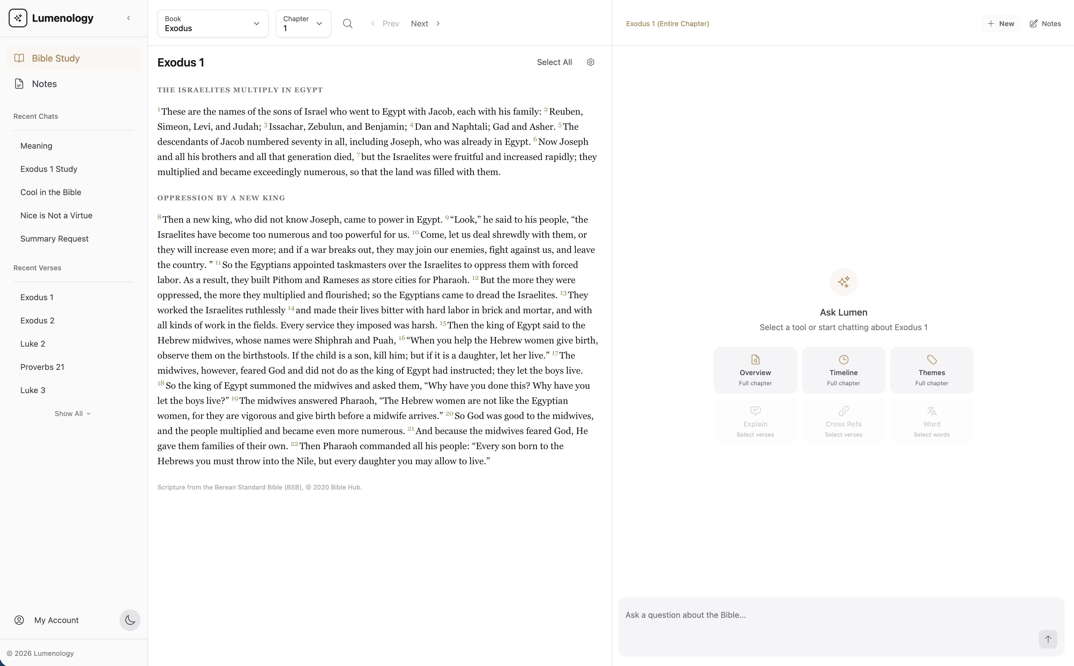 Lumenology desktop interface